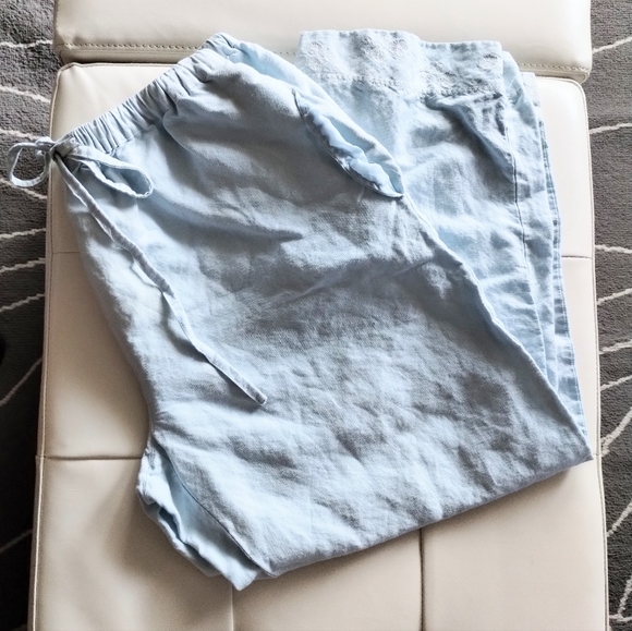 NWOT Blue "Linen Like" Drawstring Pants - Picture 6 of 9